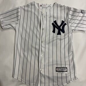 Authentic New York Yankees Kids' White and Navy Pinstripe Jersey